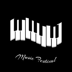 Fototapeta premium Music festival piano keyboard on a black background