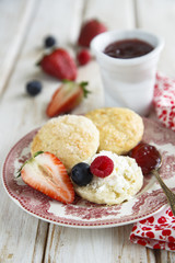 Buttermilk scones with jam