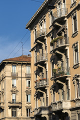 Fototapeta na wymiar Milan (Italy), residential buildings