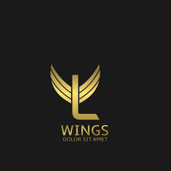 Wings L letter logo