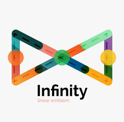 Vector infinity logo, flat colorful design