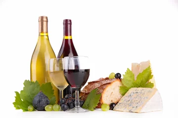Cercles muraux Alcool vin, pain et fromage