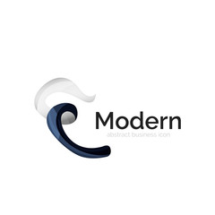 Wave ribbon logo, vector abstract shape