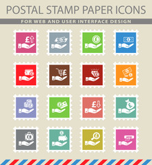 hand and money icon set