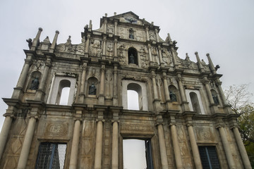 Fototapeta na wymiar Ruins of St. Paul's (聖ポール天主堂跡) in Macau