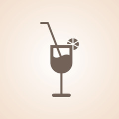 Drink Glass Icon on Dark Gray Color. Eps-10.