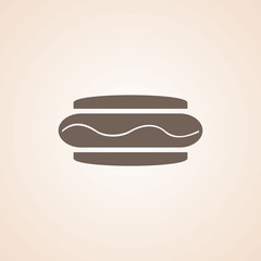 Hot Dog Icon on Dark Gray Color. Eps-10.
