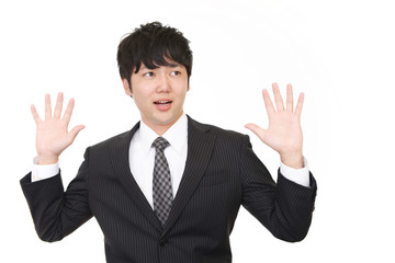 驚くビジネスマン