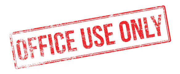 Office Use Only red rubber stamp on white