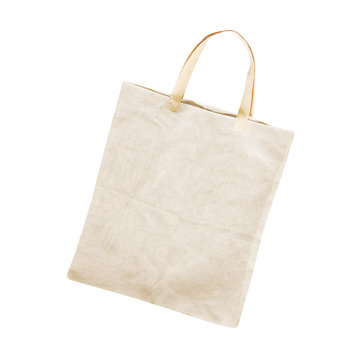 cotton bag on white isolated background