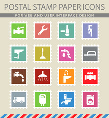 plumbing service icon set