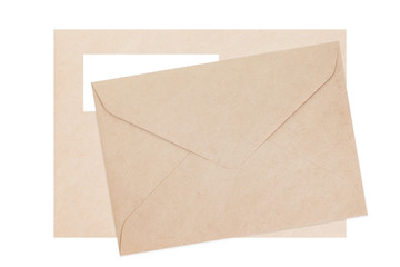 Brown paper envelope isolated on white background