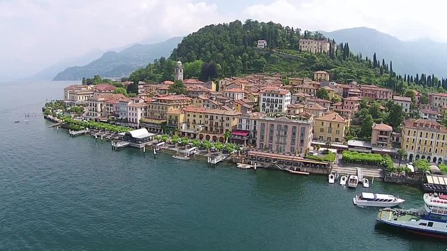 aeriak view Town of Bellagio. Como Lake. Northern Italy. 