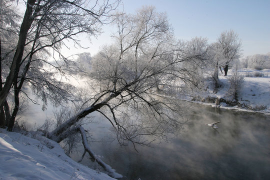 misty morning on the river Zai