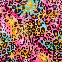 Fotobehang textuur van bedrukte stof gestreepte luipaard © photos777