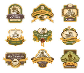Organic Coffee labels set.