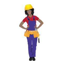 Vector illustration of female worker