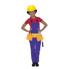Vector illustration of female worker