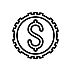 Coin outline icon