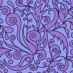 Violet ornamental seamless pattern. Coloful vector illustration
