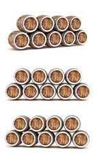 Wood barrels isolated