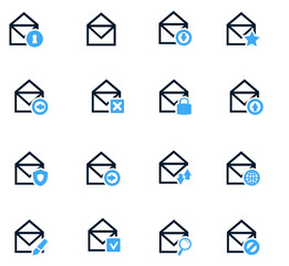 Mail and envelope icons set