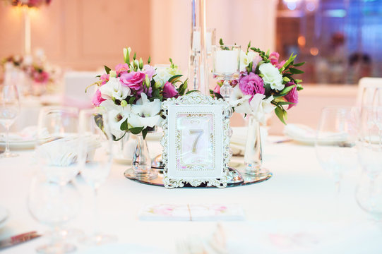 Table Number and Bouquets