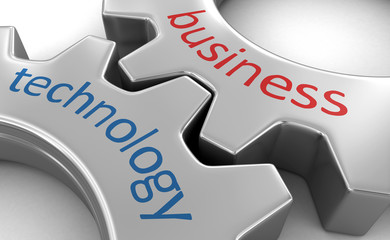 Business concept on the gearwheels