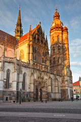 Fototapeta na wymiar St. Elisabeth cathedral in the main square of Kosice city in eastern Slovakia.