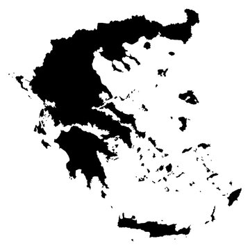 Greece black map on white background vector