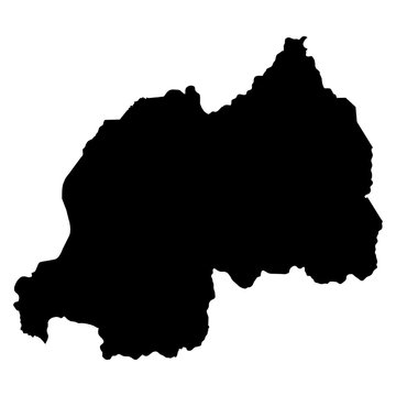 Rwanda black map on white background vector