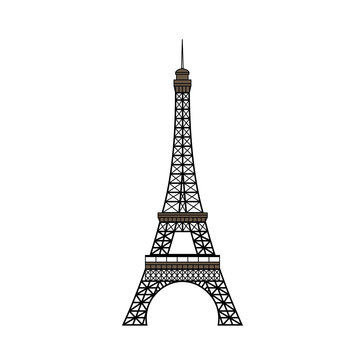 isolated Eiffel Tower. Vector illustration. 