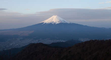 Fototapeta premium Mountain Fuji and cloud seen from Mountain Mitsutoge