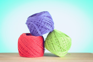 colorful yarn with filter effect retro vintage style