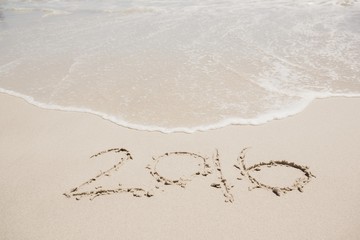View of 2016 in sand