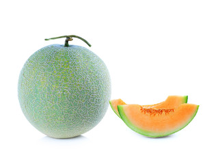 Ripe cantaloupe melon isolated on white background