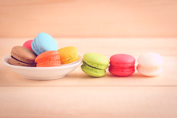 macaroon with filter effect retro vintage style