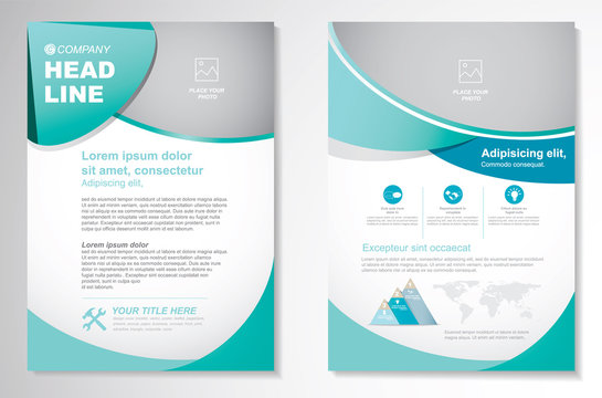 Vector Brochure Flyer design Layout template, size A4, Front page and back page, infographics. Easy to use and edit.