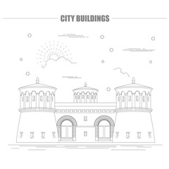 City buildings graphic template. Luxembourg.