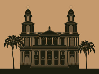 City buildings graphic template. Nicaragua
