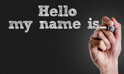 Hand writing the text: Hello My Name Is... © gustavofrazao