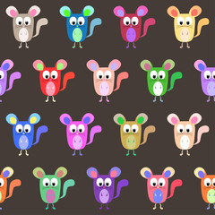 Bright cartoon chinchilla for your design. Seamless pattern