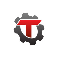 Simple Modern single Inital Gear Logo t