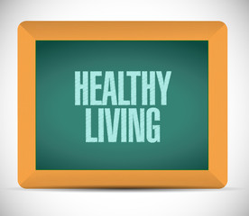 healthy living chalkboard sign concept