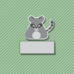 Striped cover with a raccoon for your design