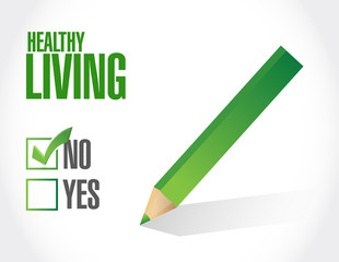 no healthy living approval sign concept