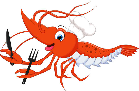 Cartoon chef shrimp