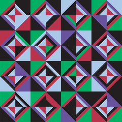 Colored triangles. Seamless pattern