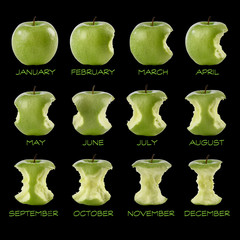 calendar of green apple