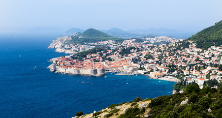 Naklejka na ściany i meble Cityscape panorama of Dubrovnik a UNESCO World Heritage site